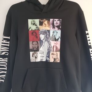 Taylor Swift Black Hoodie with Colorful Collage